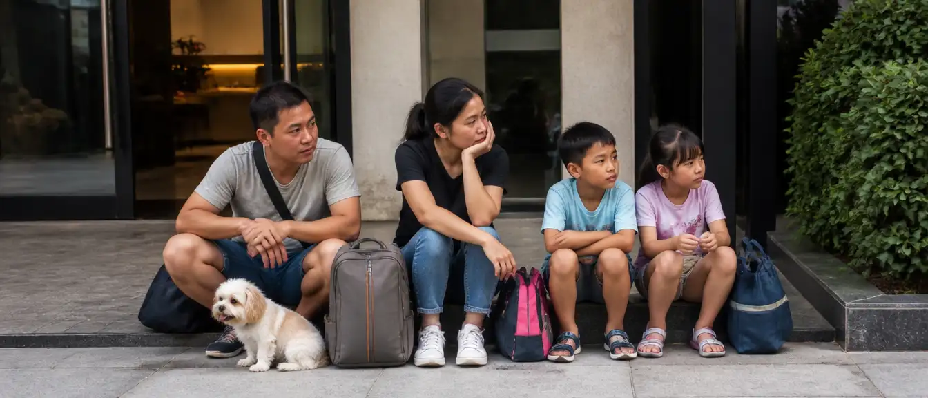 台灣飼主擦拭廚房流理台，施藥後針對食物接觸面的清潔是返回後的必要步驟