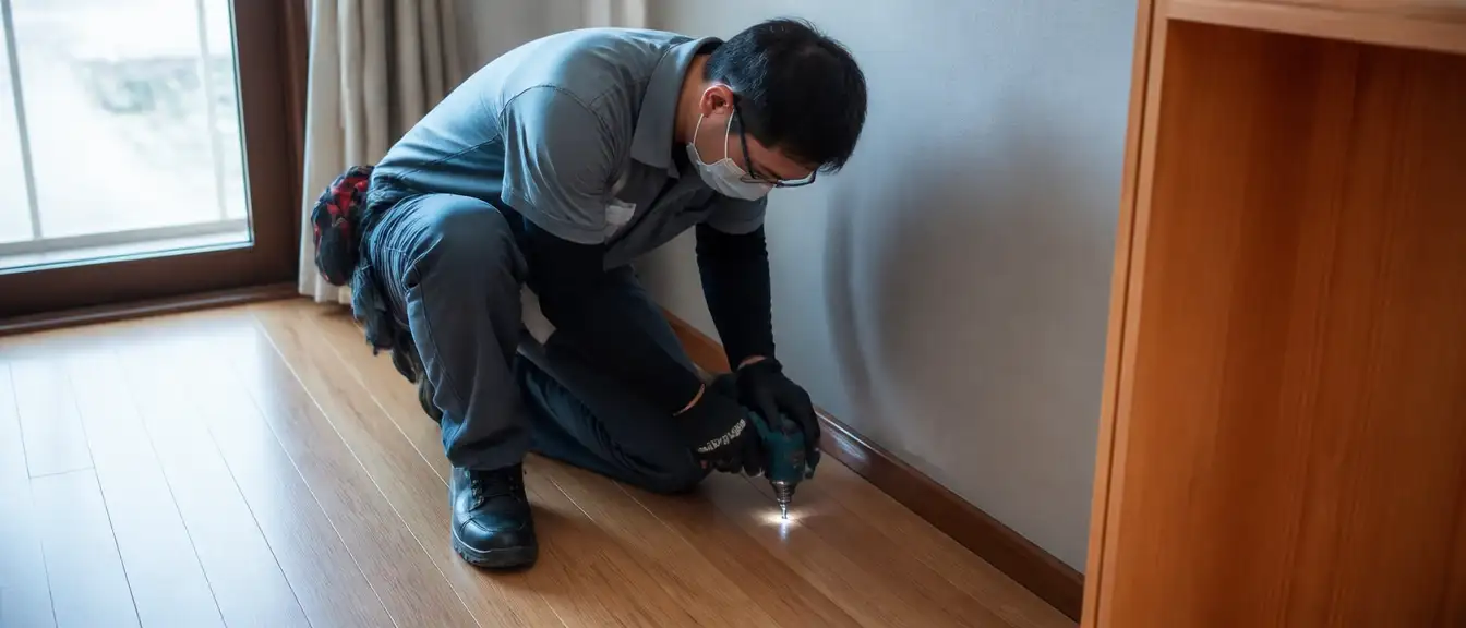 飛蟻季後由專業人員進行白蟻鑽孔防治施工