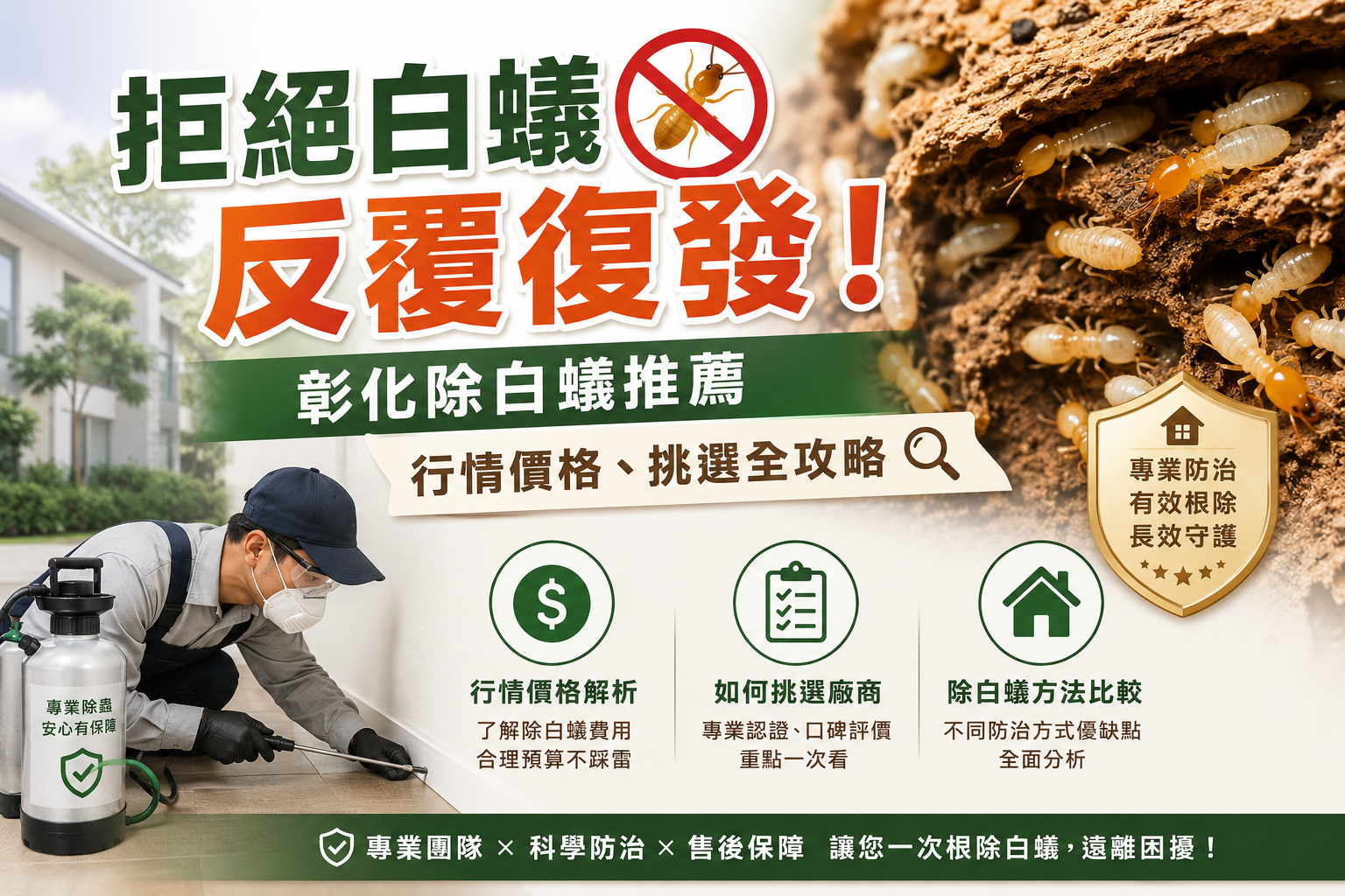 拒絕白蟻反覆復發！彰化除白蟻推薦，行情價格、挑選全攻略