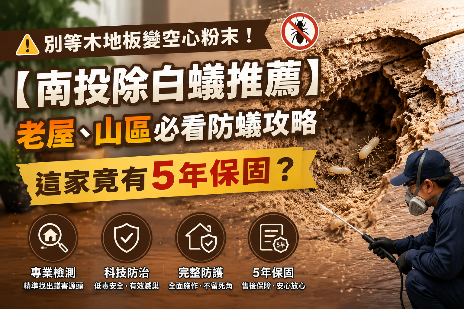 別等木地板變空心粉末!【南投除白蟻推薦】老屋、山區必看防蟻攻略,這家竟有5年保固? 別等木地板變空心粉末!【南投除白蟻推薦】老屋、山區必看防蟻攻略,這家竟有5年保固?