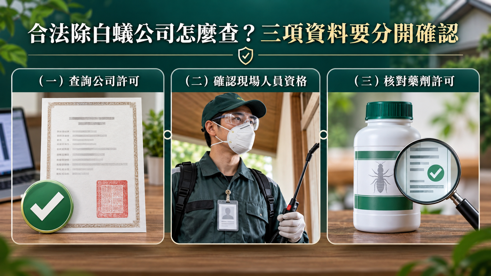 合法除白蟻公司怎麼查？三項資料要分開確認