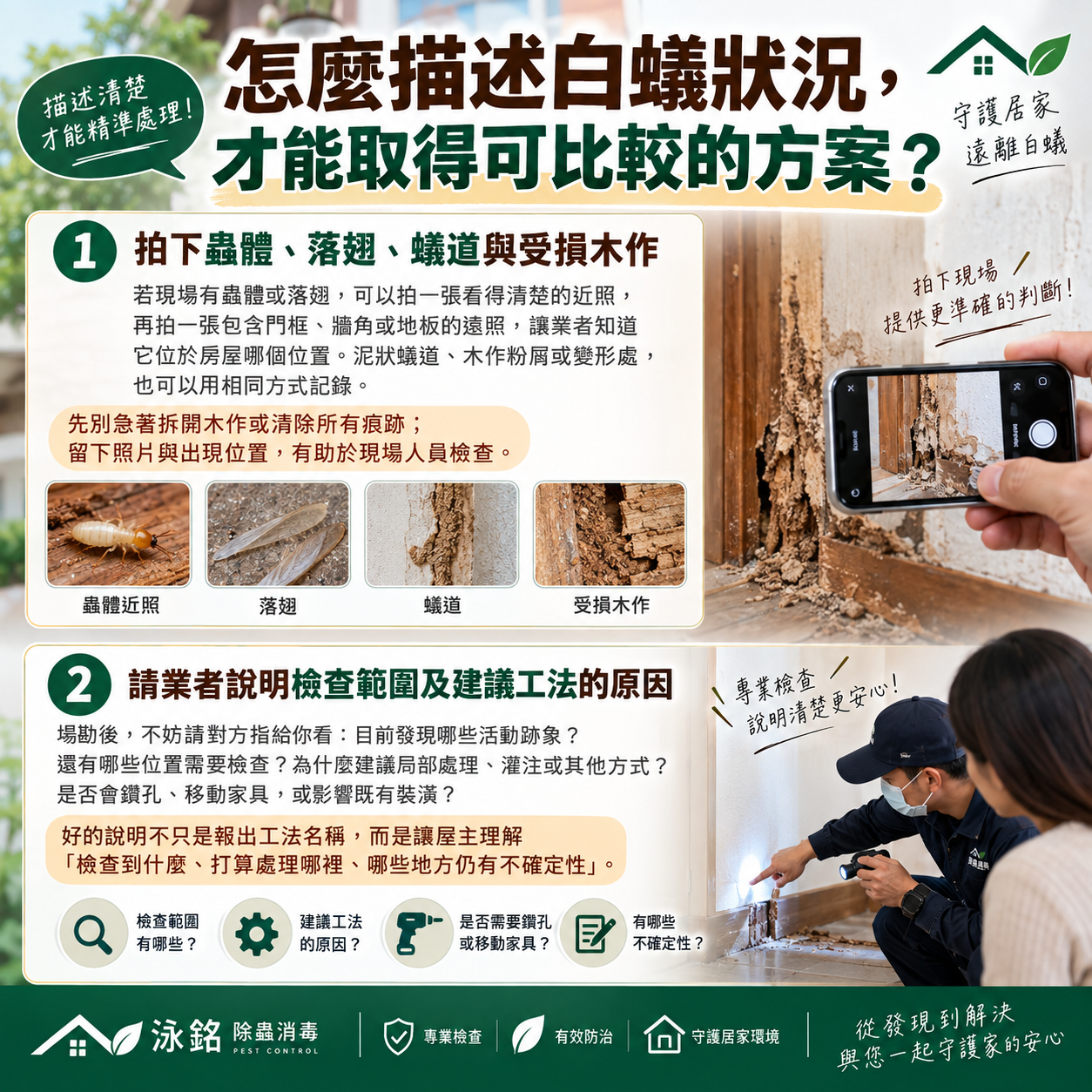 怎麼描述白蟻狀況，才能取得可比較的方案？