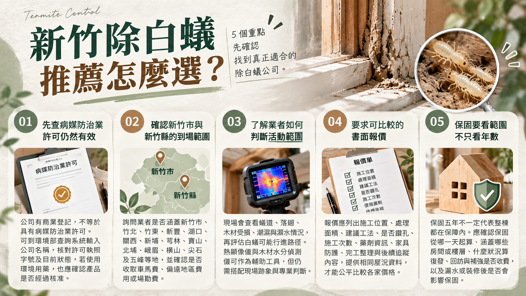 新竹除白蟻推薦怎麼選